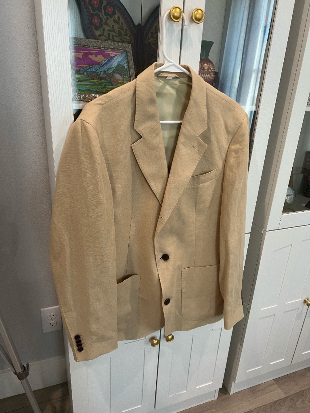 Wills Rosedale Linen Classic Patch Pocket Suit Jacket, Color: Tan, Size 38